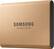 Left. Samsung - T5 1TB External USB Type C Portable Solid State Drive - Rose Gold.