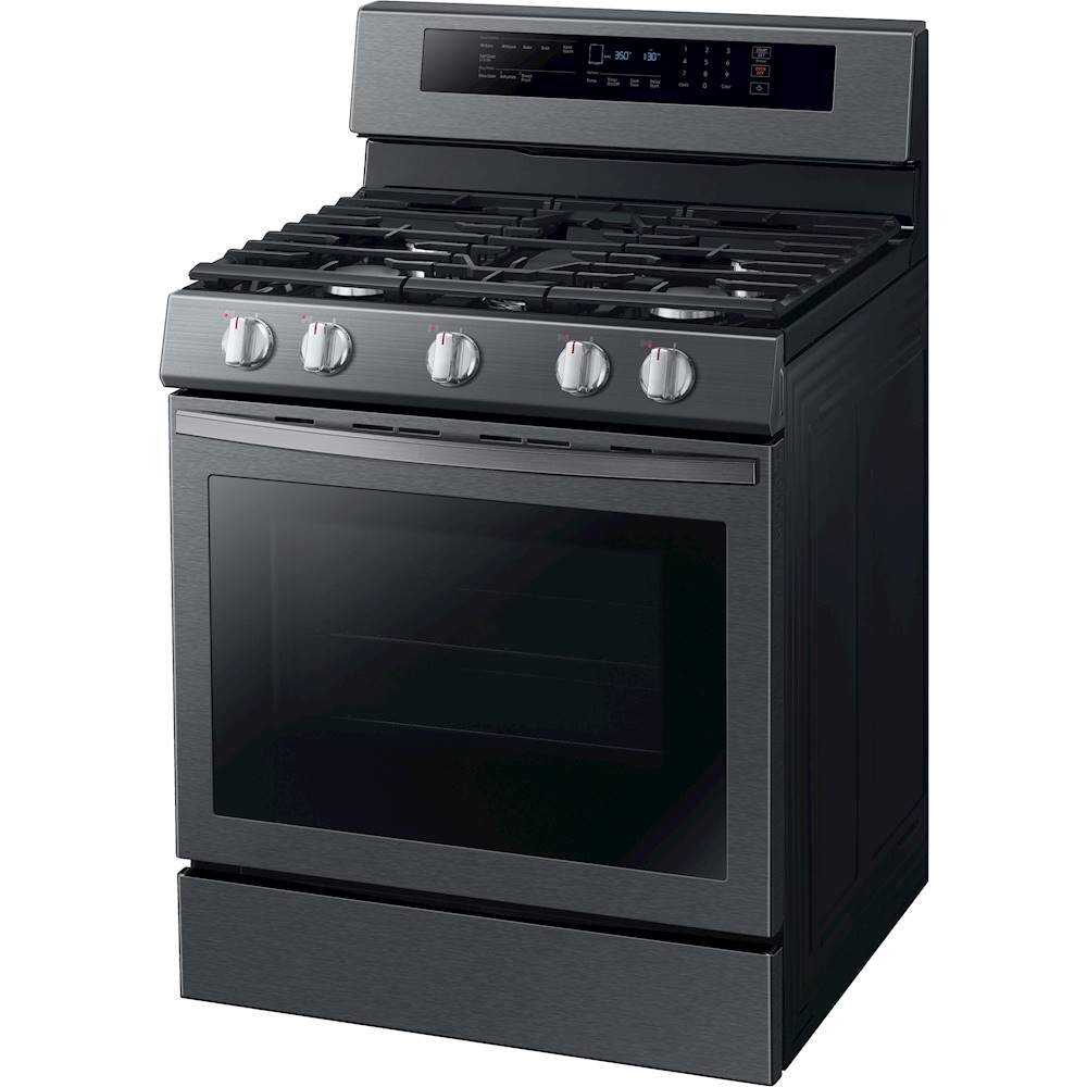 Left. Samsung - 5.8 Cu. Ft. Self-Cleaning Freestanding Gas Convection Range.