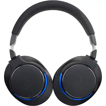 Front. Audio-Technica - ATH MSR7b Wired Over-the-Ear Headphones - Black.