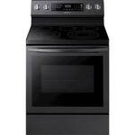 Samsung - 5.9 Cu. Ft. Self-Cleaning Freestanding Electric Convection Range - Black stainless steel - Front_Standard