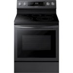 Front Zoom. Samsung - 5.9 Cu. Ft. Self-Cleaning Freestanding Electric Convection Range - Black stainless steel.