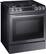 Angle. Samsung - 5.8 Cu. Ft. Self-Cleaning Slide-In Gas Convection Range - Black stainless steel.