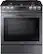 Front. Samsung - 5.8 Cu. Ft. Self-Cleaning Slide-In Gas Convection Range - Black stainless steel.
