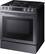 Left. Samsung - 5.8 Cu. Ft. Self-Cleaning Slide-In Gas Convection Range - Black stainless steel.