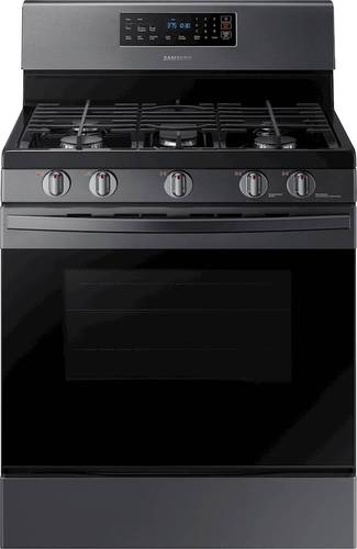  Samsung - 5.8 Cu. Ft. Self-Cleaning Freestanding Gas Range - Black Stainless Steel
