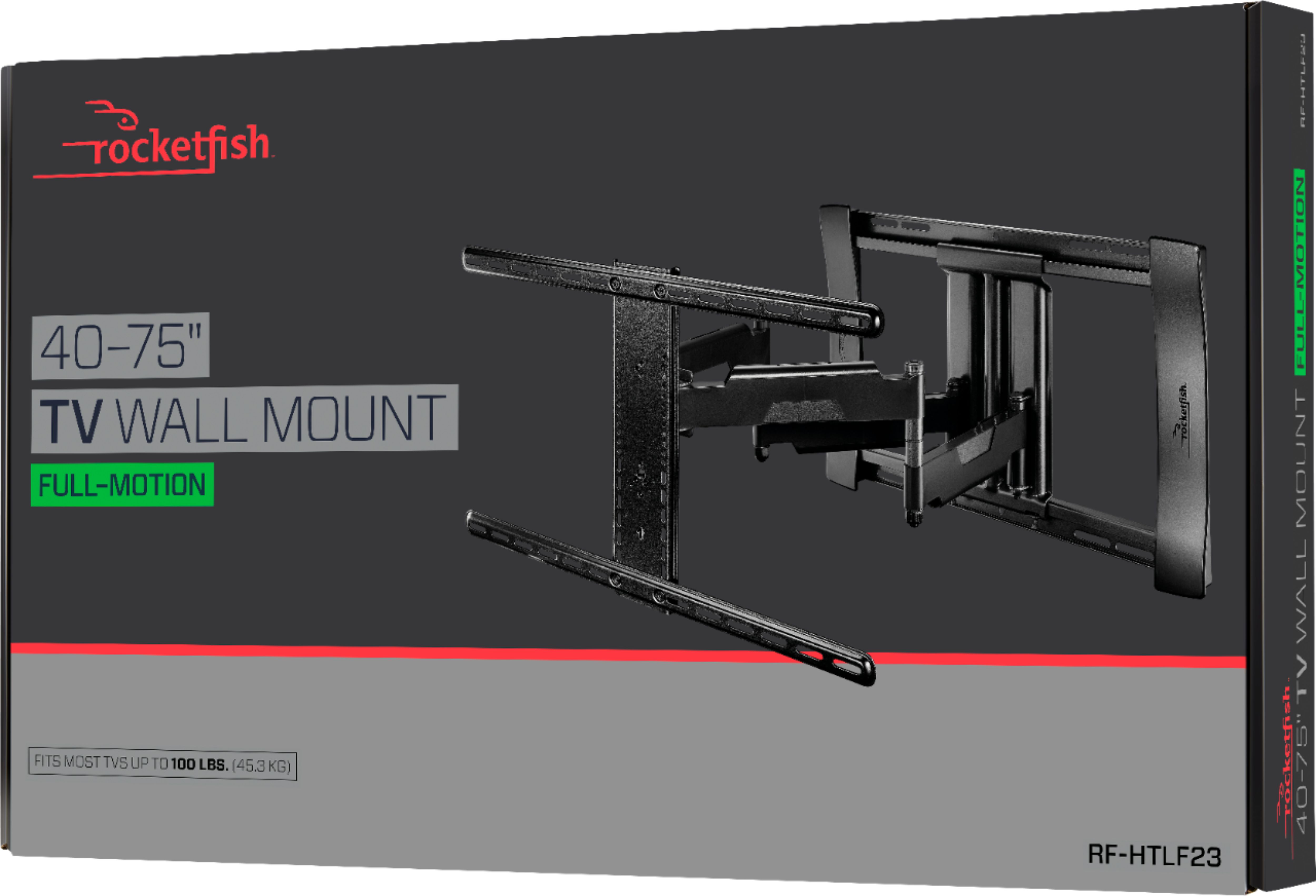 Rocketfish™ - Full-Motion TV Wall Mount for Most 40" - 75" TVs - Black