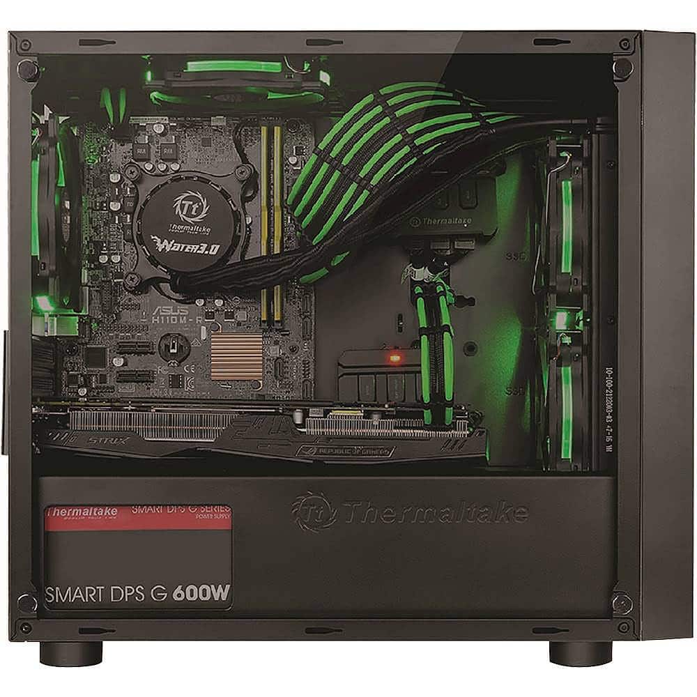 Alt View 16. Thermaltake - Versa H18 TG Mid Tower Case - Black, Blue.