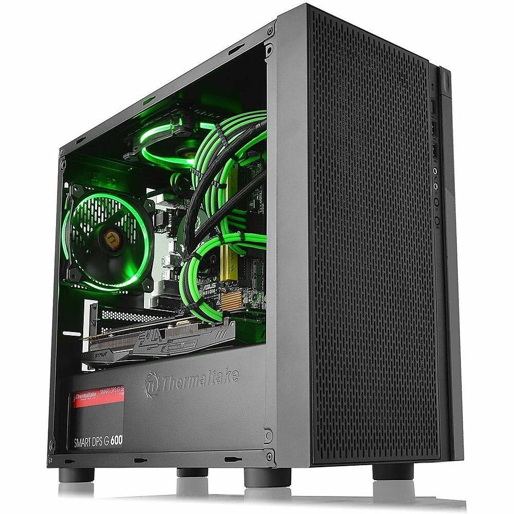 Alt View 19. Thermaltake - Versa H18 TG Mid Tower Case - Black, Blue.