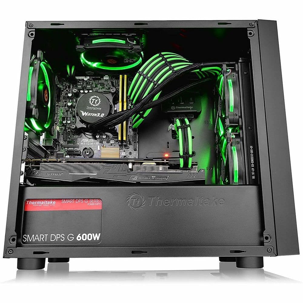 Alt View 21. Thermaltake - Versa H18 TG Mid Tower Case - Black, Blue.