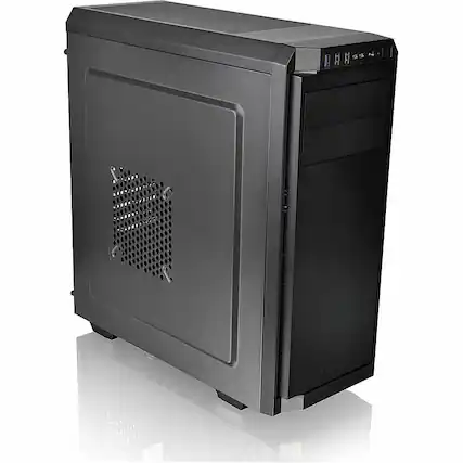 Front. Thermaltake - V100 Perforated Computer Case - Black.