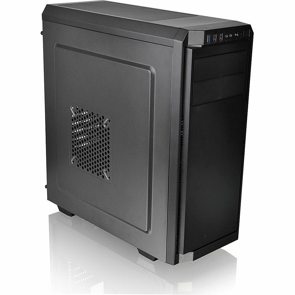 Front. Thermaltake - V100 Perforated Computer Case - Black.