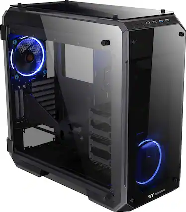 Front. Thermaltake - View 71 eATX Full Tower Case - Black.