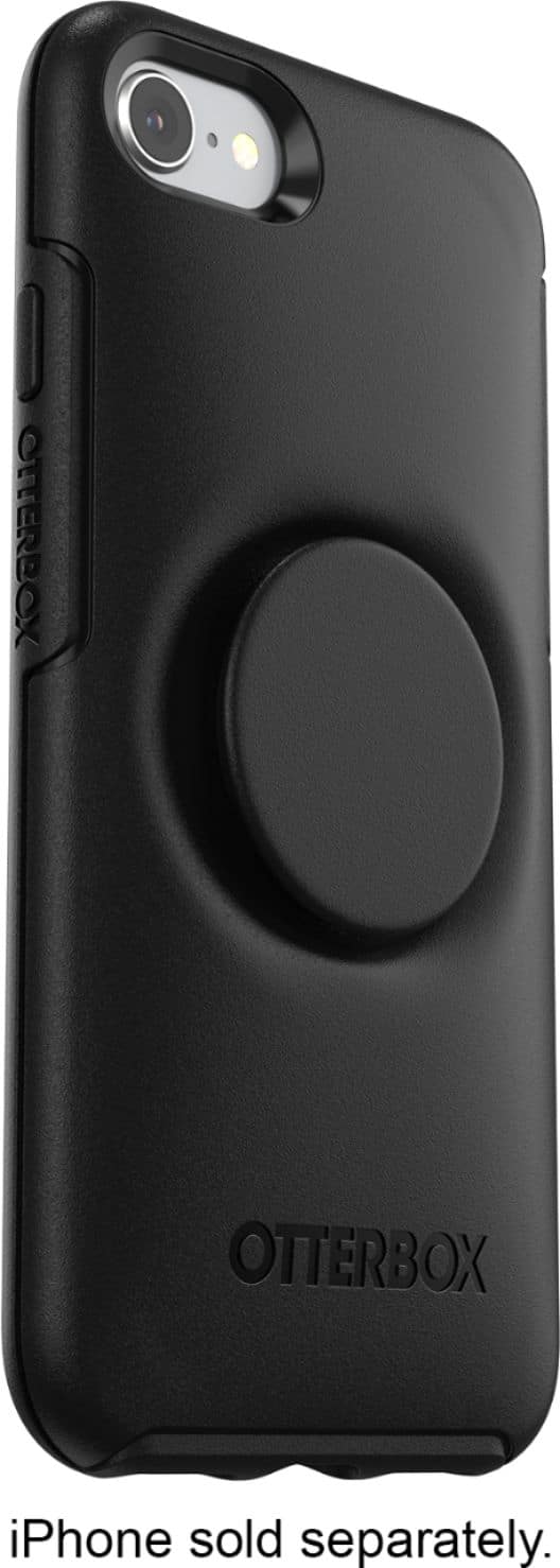 Angle. OtterBox - Otter + Pop Symmetry Series Hard Shell Case for Apple iPhone 7, 8 and SE (2nd generation) - Black.