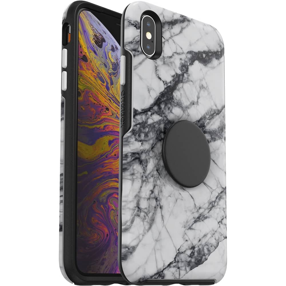 Otterbox Otter Pop Symmetry Series Case For Apple Iphone Xs Max White Marble 77 61747 Best Buy