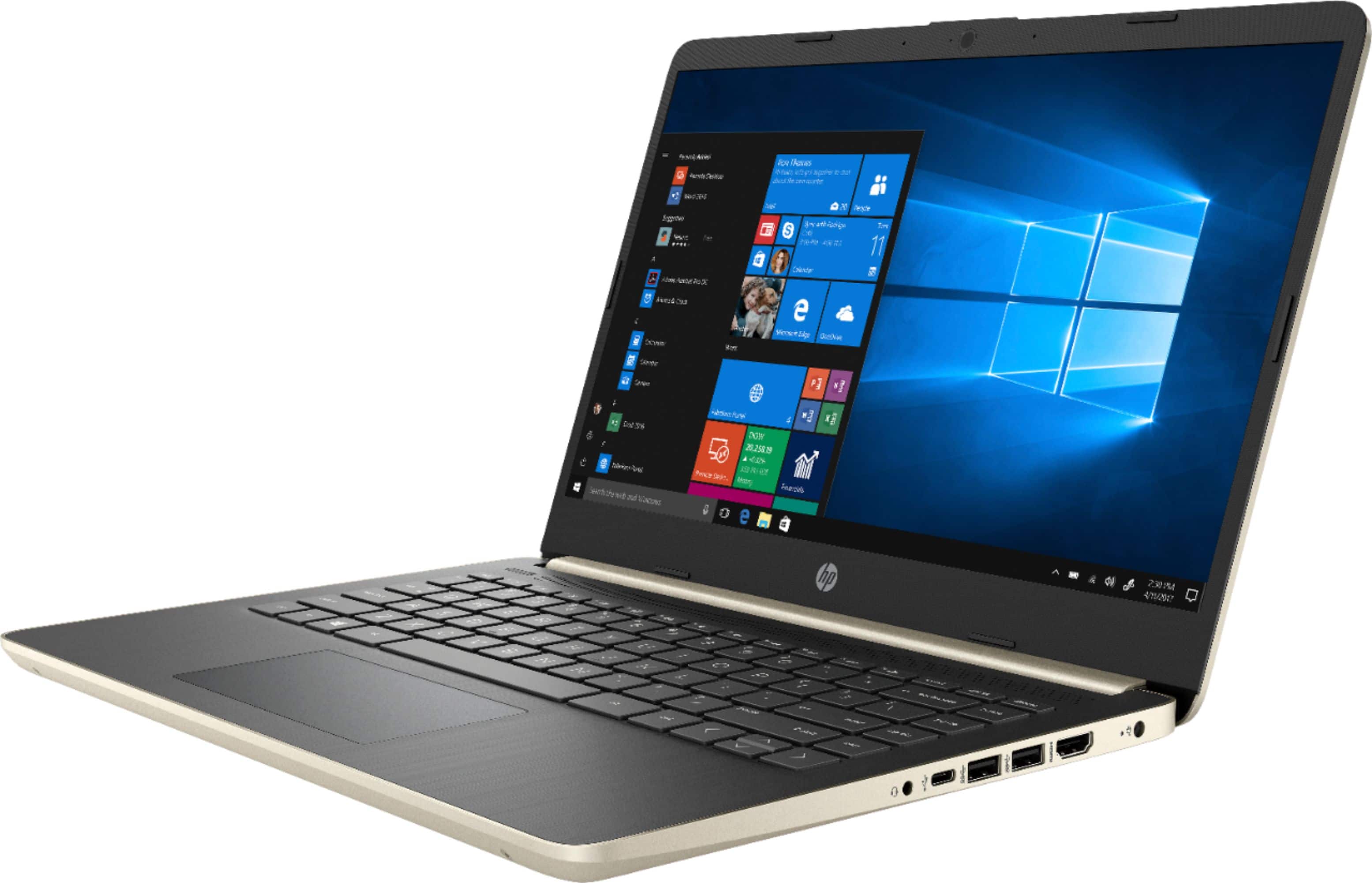 Left. HP - 14" Touch-Screen Laptop - Intel Core i3 - 4GB Memory - 128GB Solid State Drive.