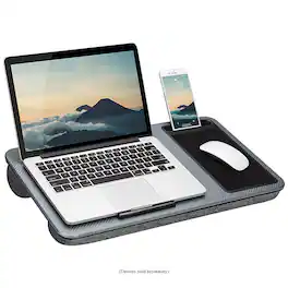 LapGear - Home Office Lap Desk for 15.6" Laptop - Silver Carbon
