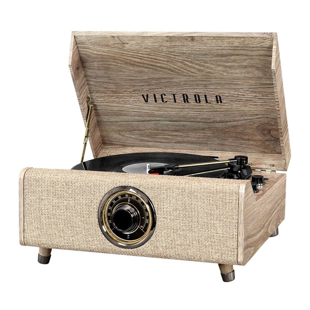 Front. Victrola - Highland Bluetooth Record Player - Farmhouse Oatmeal.