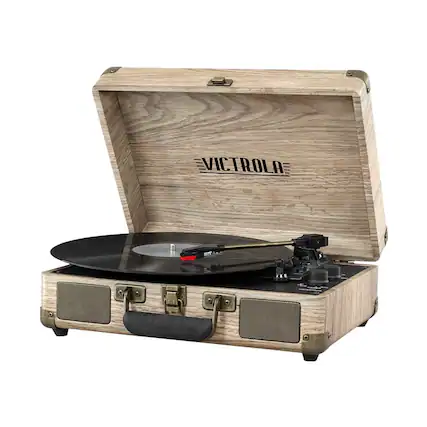 Front. Victrola - Bluetooth Stereo Turntable - Farmhouse Oatmeal.