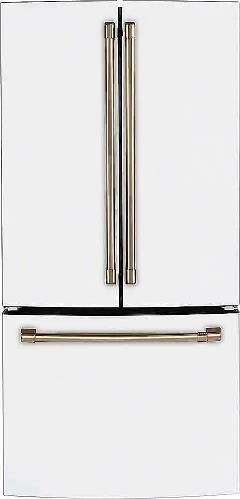 Café - 18 Cu. Ft. French Door Counter-Depth Smart Refrigerator with Automatic Door Stop and Contoured Doors - Matte White