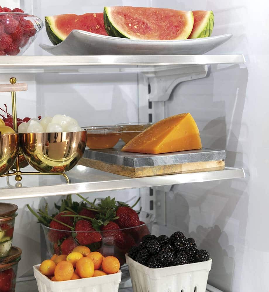 Alt View 13. Café - 18 Cu. Ft. French Door Counter-Depth Refrigerator, Customizable - Matte White.