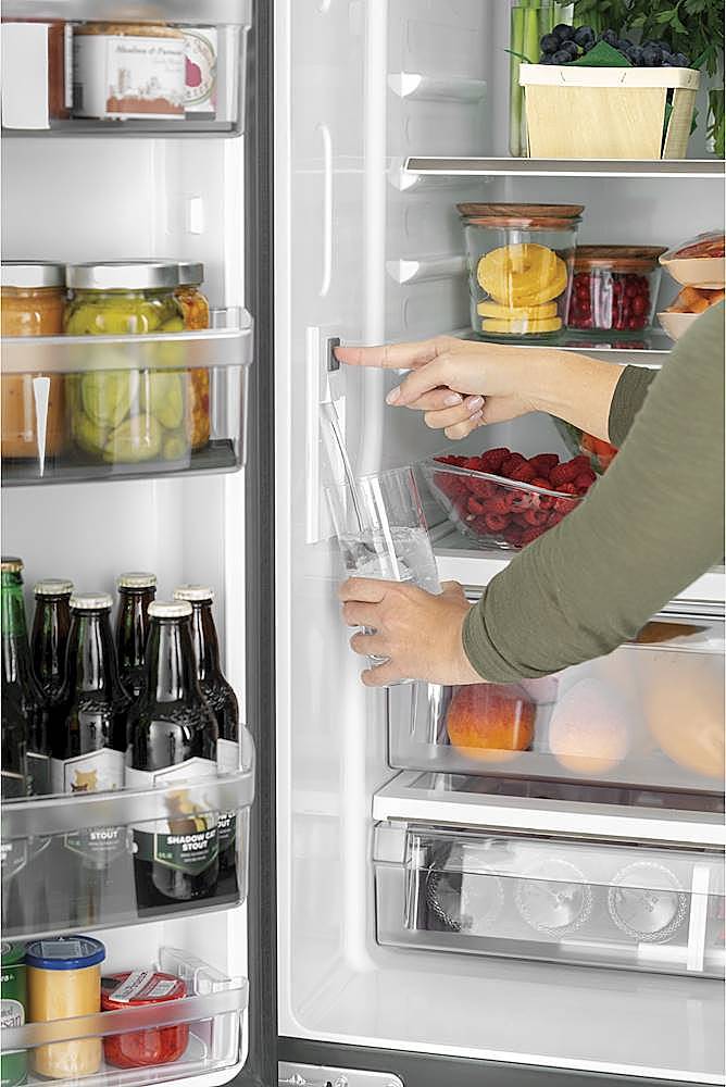 Alt View 14. Café - 18 Cu. Ft. French Door Counter-Depth Refrigerator, Customizable - Matte White.