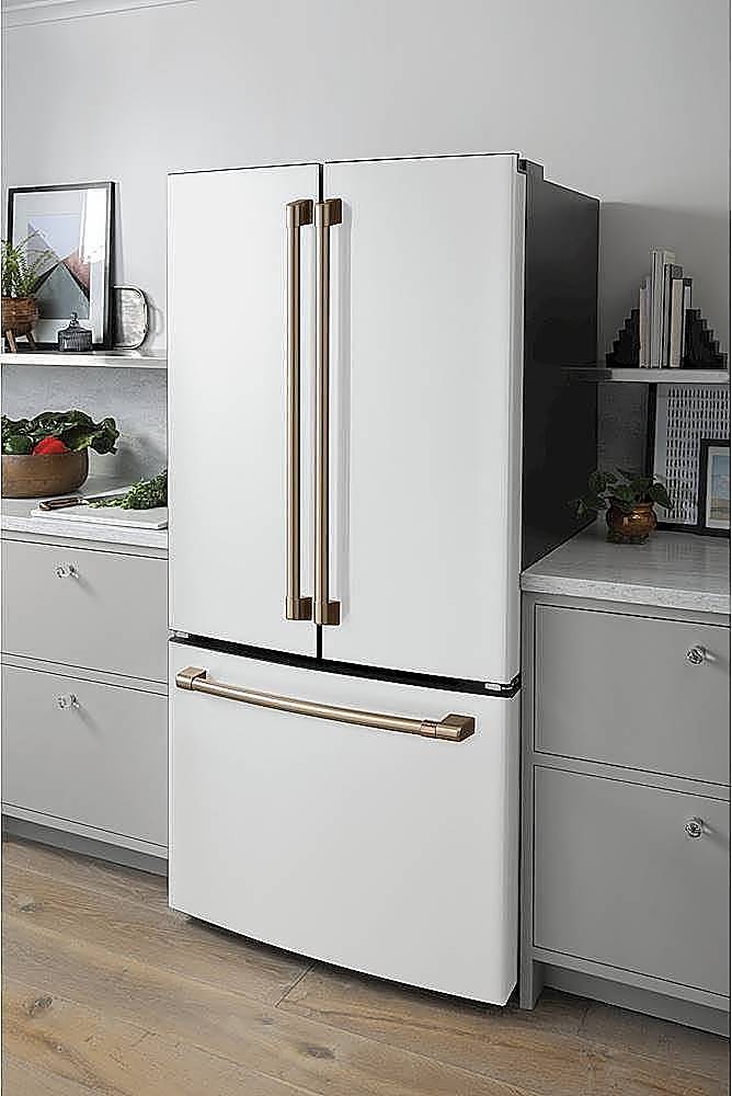 Alt View 17. Café - 18 Cu. Ft. French Door Counter-Depth Refrigerator, Customizable - Matte White.