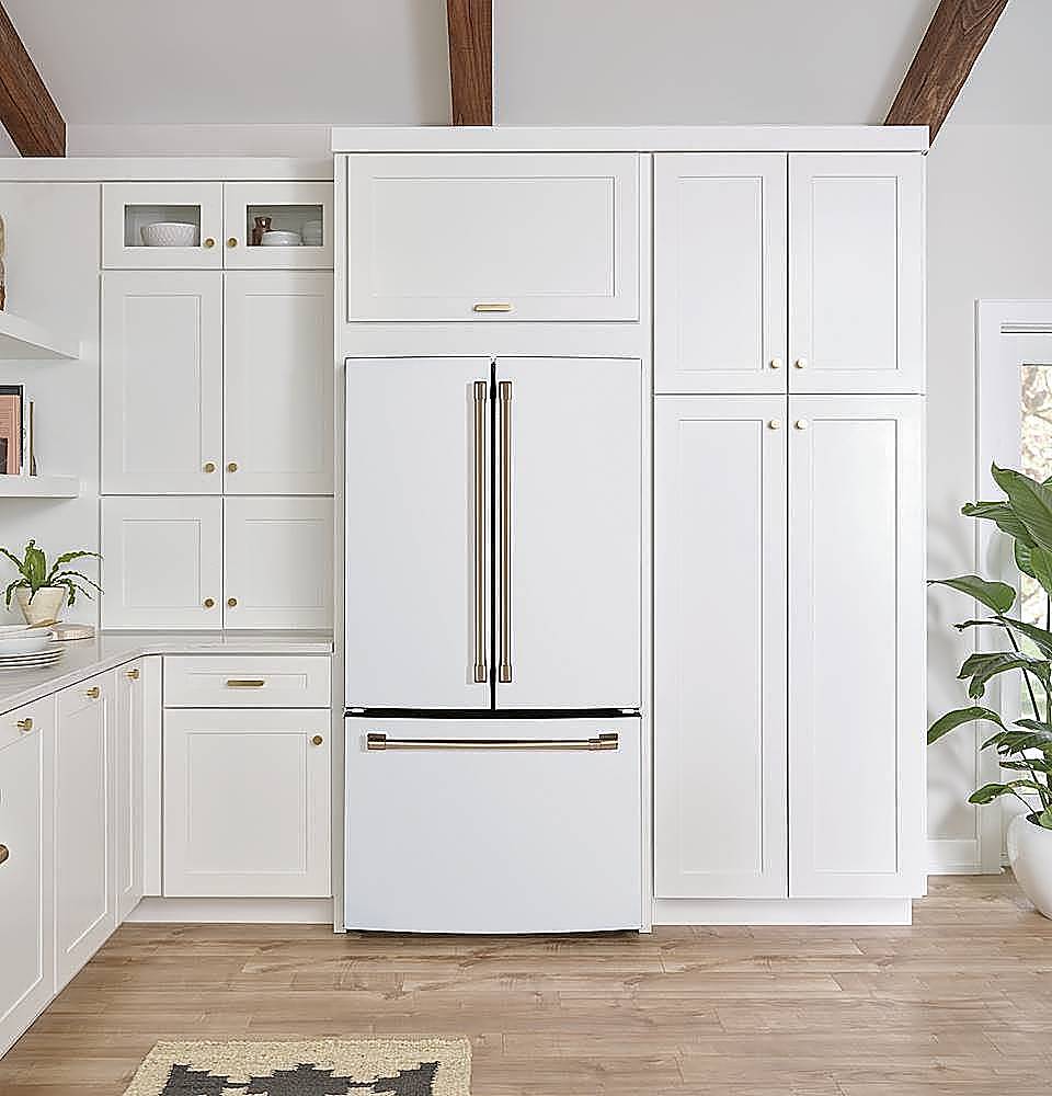 Alt View 18. Café - 18 Cu. Ft. French Door Counter-Depth Refrigerator, Customizable - Matte White.