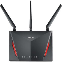 ASUS - RT-AC86U AC2900 Dual-Band Wi-Fi Router with Life time internet Security - Black - Front_Zoom