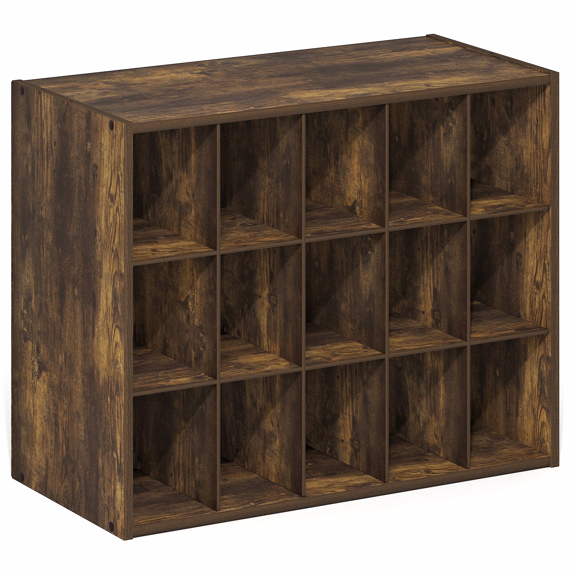 Alt View 4. Furinno - FANO 15-Cube Shoe Organizer, Shoe Rack, Stackable Shoe Storage, for Closet Entryway, Office, Garage - Amber Pine.