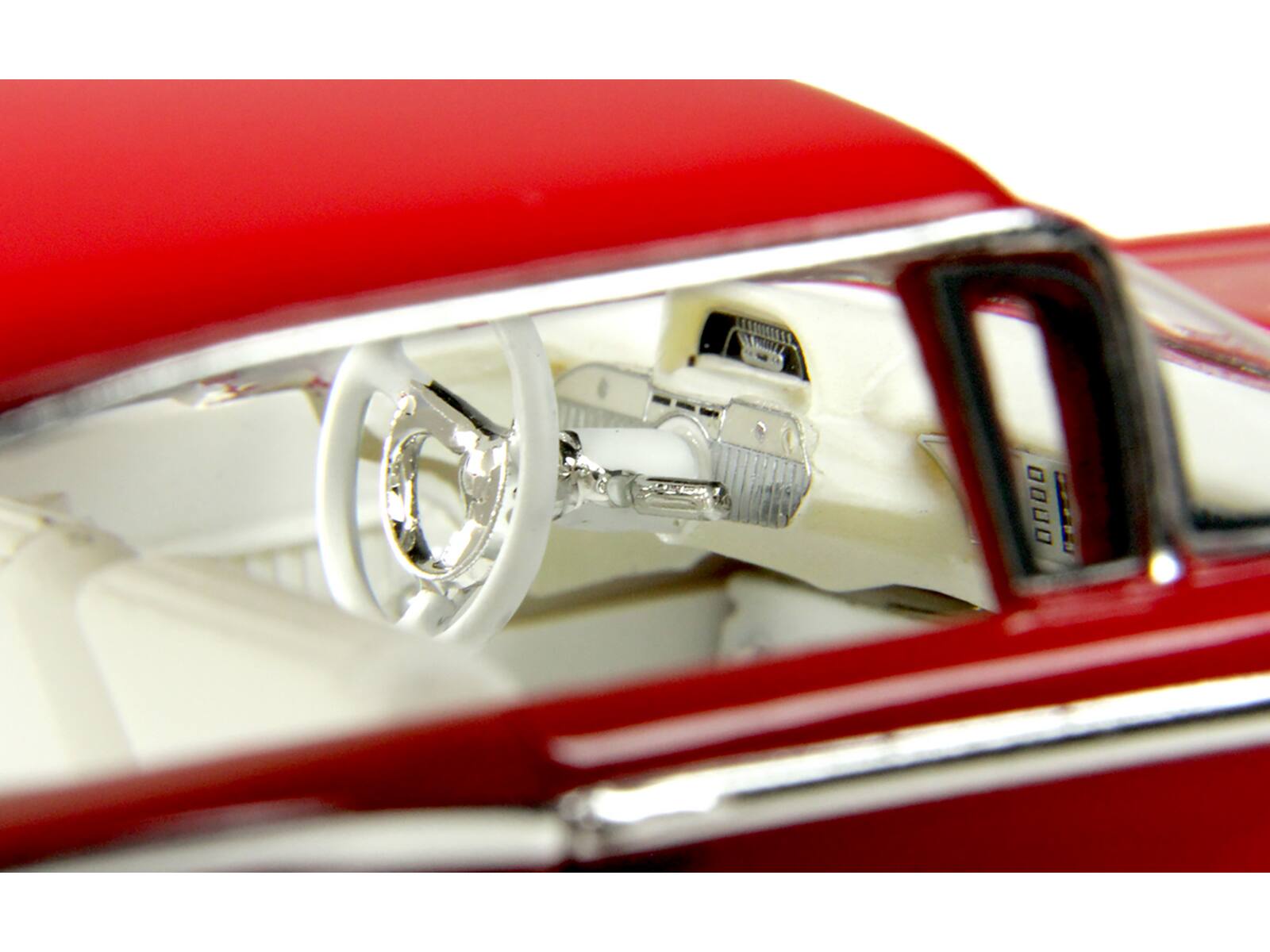 Angle. Goldvarg Collection - 1960 Mercury Park Lane 4 Door Sedan Signal Red with White Interior Limited Edition to 200 pieces Worldwide 1/43 - Red with White.
