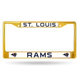 Rico Industries - St Louis Rams Gold Painted Chrome Metal License Plate Frame - Multi