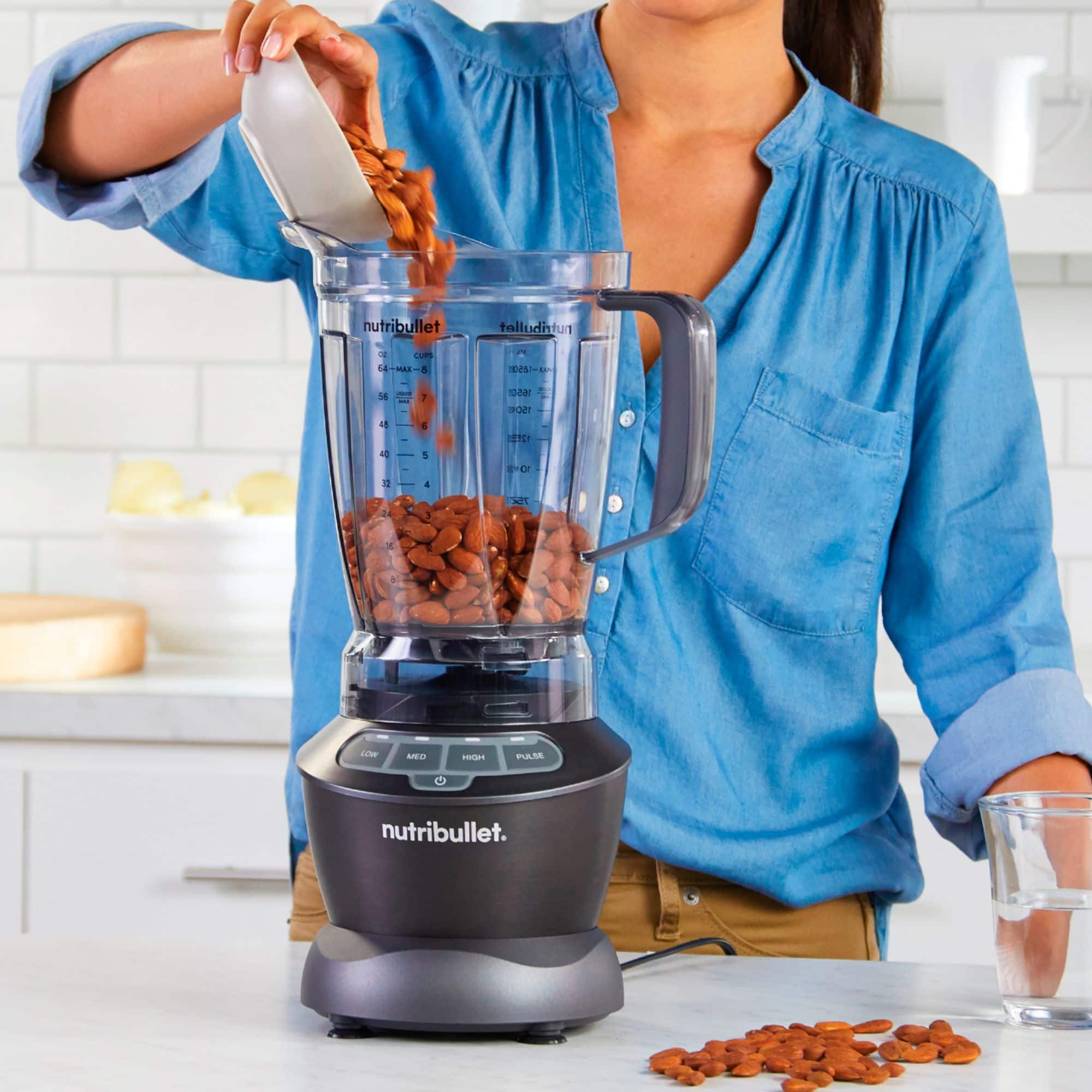 Alt View 12. NutriBullet - Blender Full Size 1200 Watt 640z NBF50400 - Dark Gray.