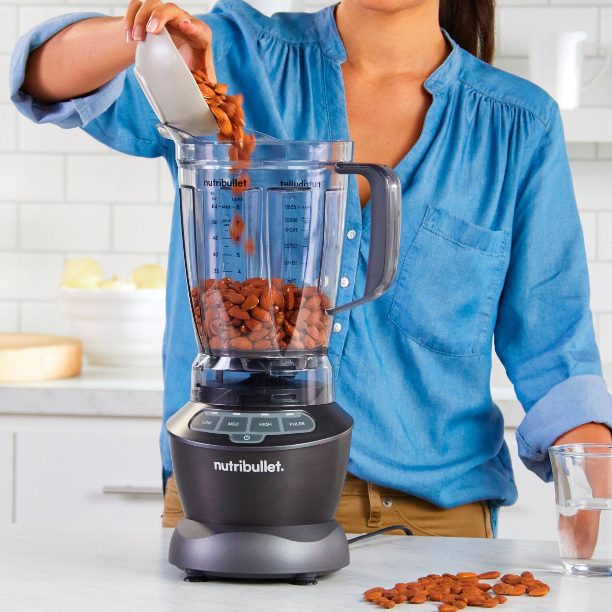 Alt View 12. NutriBullet - Blender Full Size 1200 Watt 640z NBF50400 - Dark Gray.