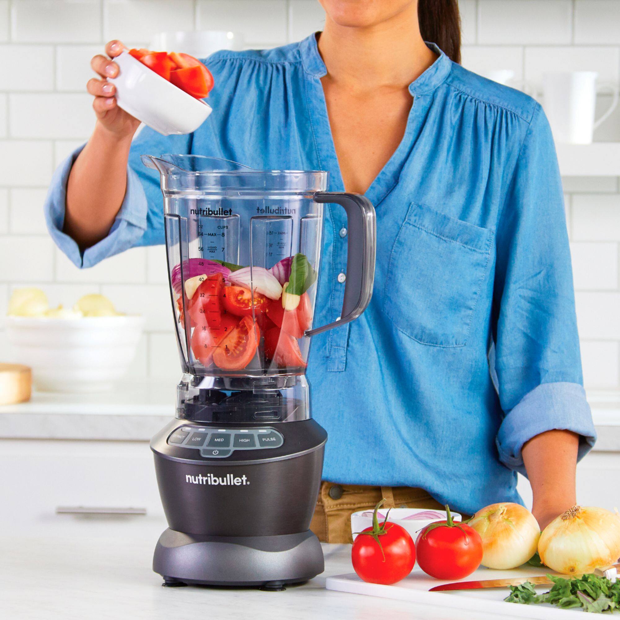 Alt View 16. NutriBullet - Blender Full Size Combo 1200 Watt 640z NBF50500 - Gray.