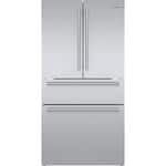 Bosch - 800 Series 36 in. Wide 21 Cu. Ft. 4-Door French Door Counter-Depth Smart Refrigerator with VitaFresh - Stainless Steel