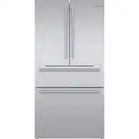 Bosch - 800 Series 21 Cu. Ft. 4-Door French Door Counter-Depth Smart Refrigerator with VitaFresh - Stainless Steel - Front_Zoom
