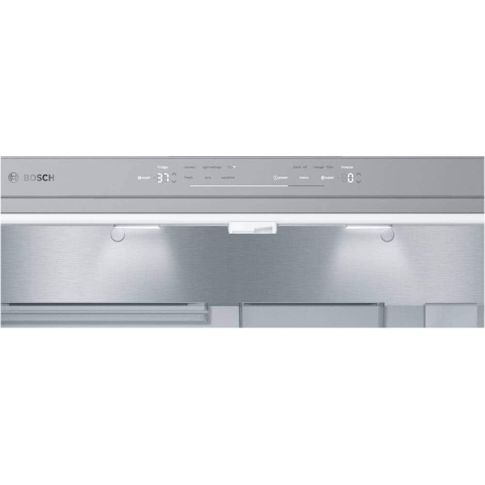 Alt View 19. Bosch - 800 Series 21 Cu. Ft. 4-Door French Door Counter-Depth Smart Refrigerator - Stainless steel.