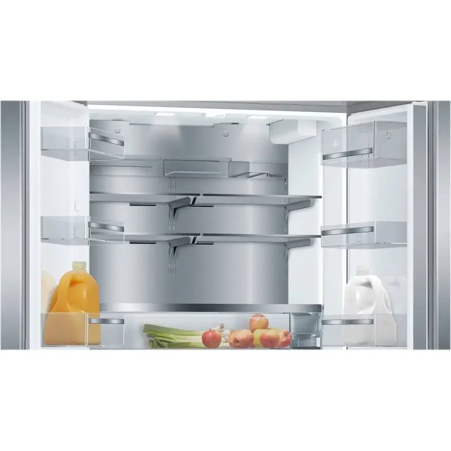 Alt View 11. Bosch - 800 Series 21 Cu. Ft. 4-Door French Door Counter-Depth Smart Refrigerator - Stainless steel.