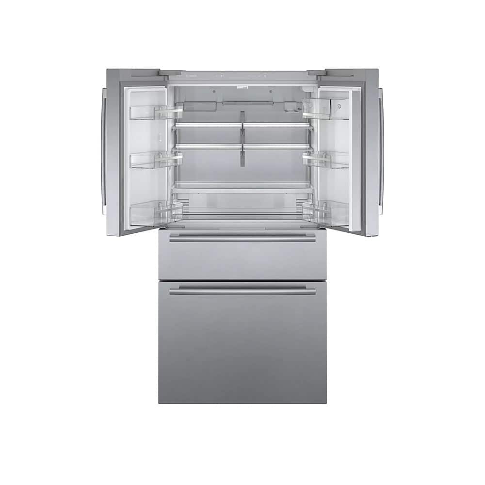 Alt View 4. Bosch - 800 Series 21 Cu. Ft. 4-Door French Door Counter-Depth Smart Refrigerator with VitaFresh - Stainless steel.