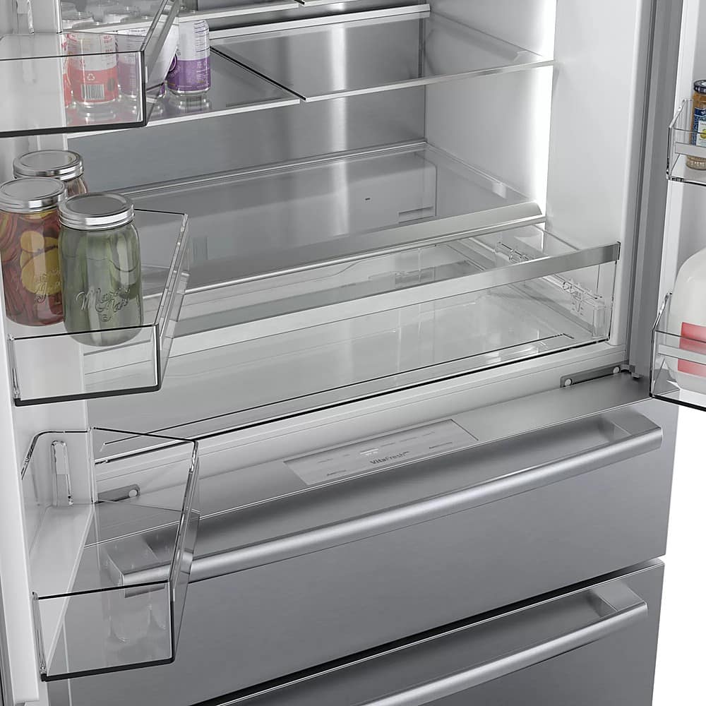 Alt View 12. Bosch - 800 Series 21 Cu. Ft. 4-Door French Door Counter-Depth Smart Refrigerator - Stainless steel.