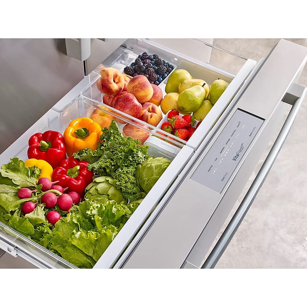 Alt View 24. Bosch - 800 Series 21 Cu. Ft. 4-Door French Door Counter-Depth Smart Refrigerator - Stainless steel.