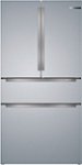 Front. Bosch - 800 Series 20.5 Cu. Ft. 4-Door French Door Counter-Depth Smart Refrigerator - Stainless steel.