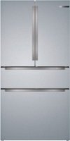 Bosch - 800 Series 20.5 Cu. Ft. 4-Door French Door Counter-Depth Smart Refrigerator - Stainless Steel - Front_Zoom
