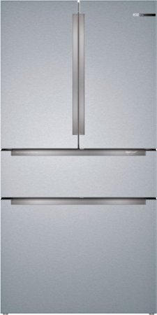 Bosch - 800 Series 20.5 Cu. Ft. 4-Door French Door Counter-Depth Smart Refrigerator - Stainless Steel