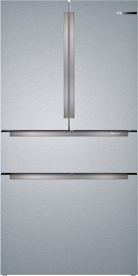 Bosch - 800 Series 20.5 Cu. Ft. 4-Door French Door Counter-Depth Smart Refrigerator - Stainless Steel