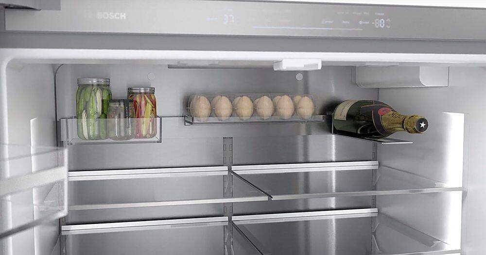 Alt View 18. Bosch - 800 Series 20.5 Cu. Ft. 4-Door French Door Counter-Depth Smart Refrigerator - Stainless steel.