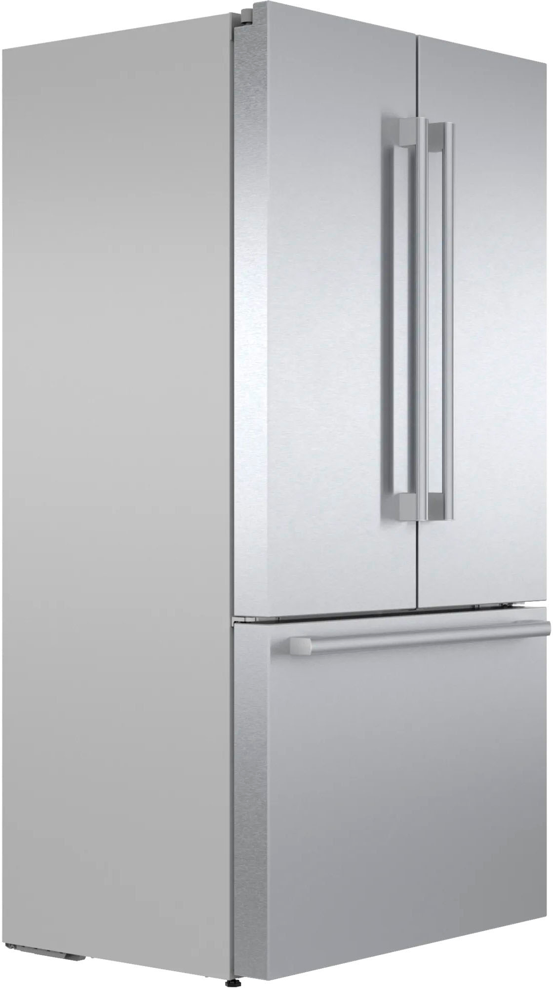 Angle View: Bosch - Benchmark 19.4 cu. ft. French Door Built-In Smart Refrigerator - Custom Panel Ready