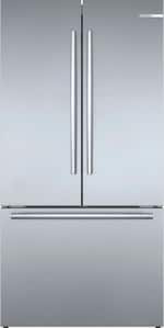 Bosch - 800 Series 21 Cu. Ft. French Door Counter-Depth Refrigerator - Stainless steel - Front_Standard