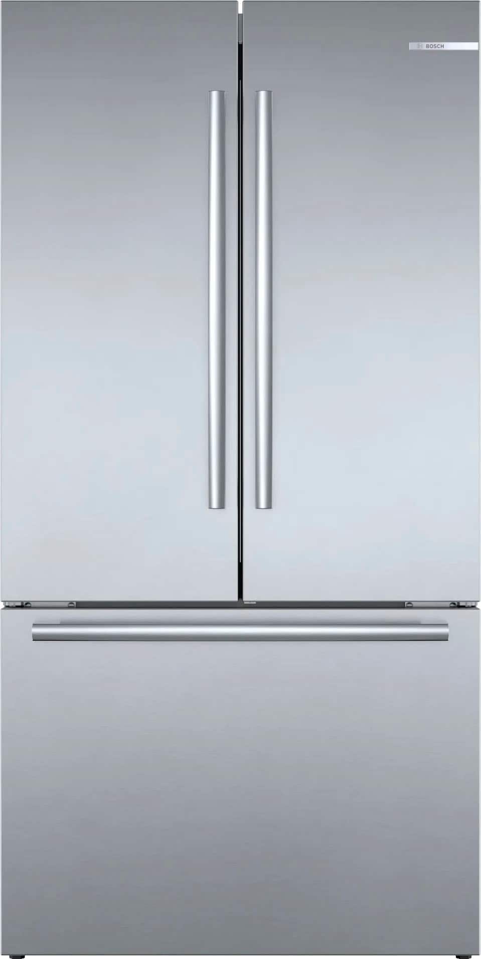 Front. Bosch - 800 Series 21 Cu. Ft. French Door Counter-Depth Smart Refrigerator - Stainless steel.