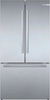 Bosch - 800 Series 21 Cu. Ft. French Door Counter-Depth Smart Refrigerator - Stainless Steel - Front_Zoom